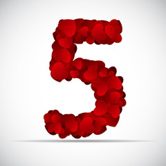Valentine Day Number of Hearts Vector Illustration