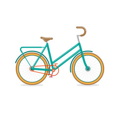 Retro Bicycle, transportation vehicles, Flat style vector illustration