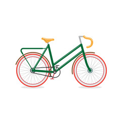 Obraz premium Retro Bicycle, transportation vehicles, Flat style vector illustration