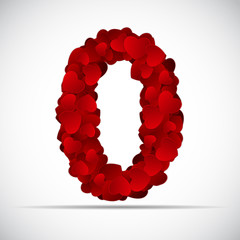 Valentine Day Number of Hearts Vector Illustration