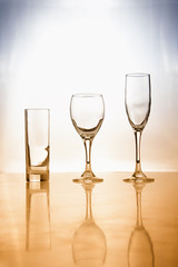 Three glasses with artistic filter