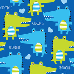 Naklejka premium seamless crocodile pattern vector illustration