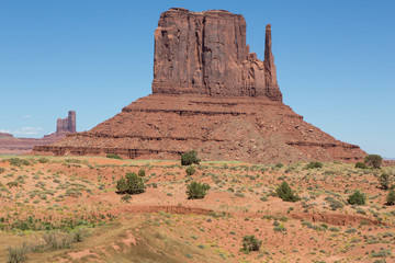 Monument Valley, Nationalpark, Tafelberge, Utah, Arizona, USA, W&uuml;ste, Sommer, Tag, Kalkstein, Sandstein
