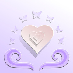 hearts with butterflies