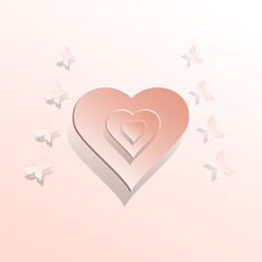 hearts with butterflies