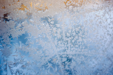 Fototapeta premium natural frosty pattern on the window