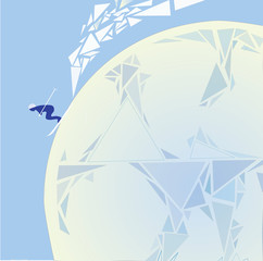 skier on a snowy mountain