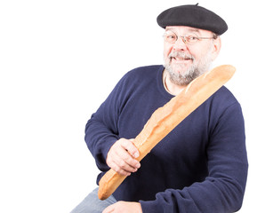 Franzose mit Baguette