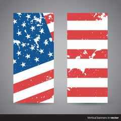 Fototapeta premium Set of retro vertical Independence Day banners