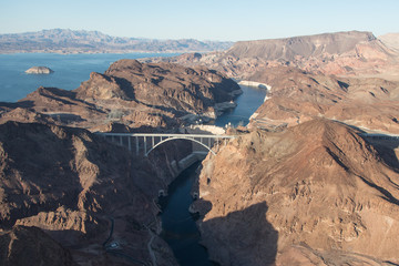 Hoover Damm, Staudamm, Lake Mead, Luftaufnahme, Helikopter, Hubschrauber, USA, Nevada, Colorado River, Naturwunder, Nationalpark © ThoPics