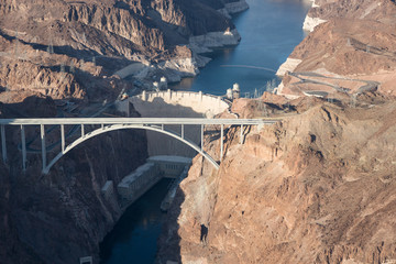 Hoover Damm, Staudamm, Lake Mead, Luftaufnahme, Helikopter, Hubschrauber, USA, Nevada, Colorado River, Naturwunder, Nationalpark © ThoPics