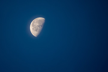 Half moon before sunrise