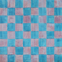 a painted chessboard pattern