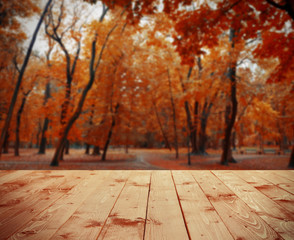 Beautiful nature background with wooden floor