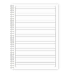 Blank lined notepad