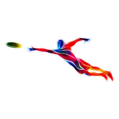 Sportsman throwing flying disc. Ultimate Frisbee.