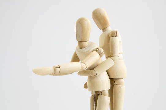 wooden figure sex man woman two concept