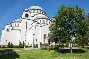 Fototapeta na wymiar Church of Saint Sava in Belgrade city, Serbia