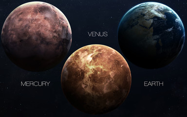High resolution images presents planets of the solar system. This image elements furnished by NASA