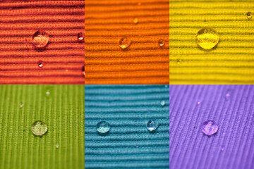 Macro Composition Water Drop on a coloured cloth