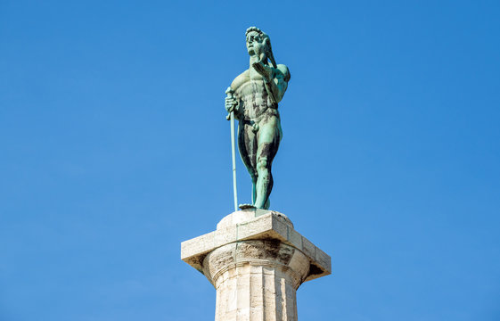 Pobednik Monument (The Victor Monument) in Belgrade Fortress in Serbia