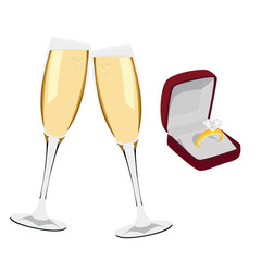 Champagne and jewelry box