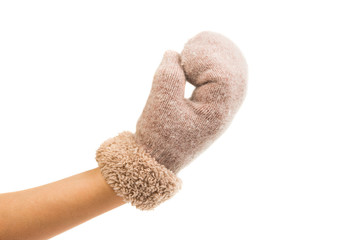 warm gloves made of wool