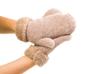 warm gloves made of wool