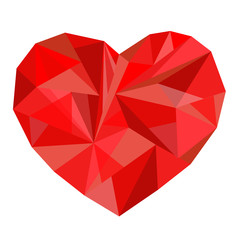 polygonal red heart