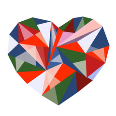 polygonal multicolored heart