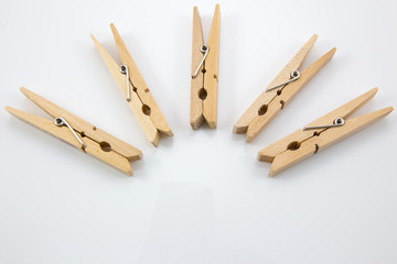 group of wood clothespins