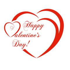 Banner for design posters or invitations on Valentine's Day with cutest abstract symbol heart and title. Vector illustration.