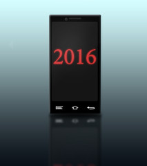 Happy New Year, Smartphone on the background