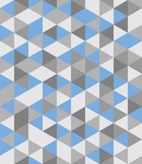 Tile vector background with blue and grey triangle geometric mosaic