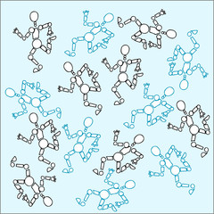  Robots pattern, mannequins, dolls, artificial intelligence hinged