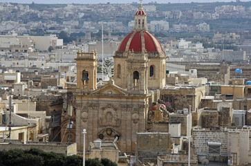 Obraz premium Malte, la cathédrale de Victoria sur l'île de Gozo