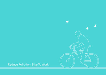 Fototapeta na wymiar Line Art Illustration Of Iconic Figure Riding Bicycle