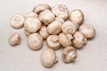 Group of champignons on table