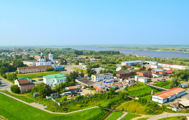 Fototapeta na wymiar Piedmont district of Tobolsk. View from side of the Tobolsk Krem