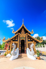 700 years wooden temple called Wat Inthakhin Saduemuang in Chiangmai province of Thailand