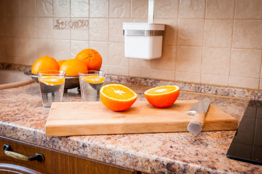 Home Staging kuchnia świeże pomarańcze blat kuchenny