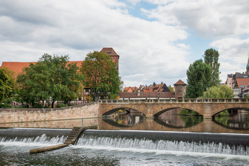 Maxbr&uuml;cke &uuml;ber die Pegnitz in N&uuml;rnberg, Deutschland