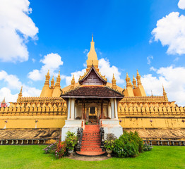 Naklejka premium Wat Thap Luang in Vientiane of Laos 