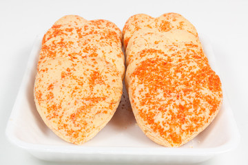 Heart shaped cookies in a plate