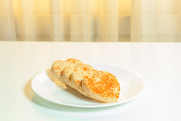 Heart shaped cookies in a plate