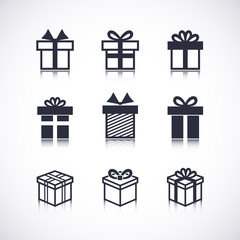 Vector Gift box black icons
