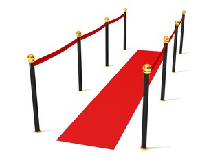 Simple red road with barrier.