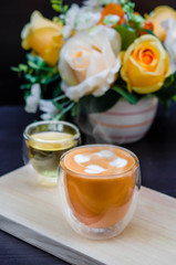 Glass hot thai tea cup