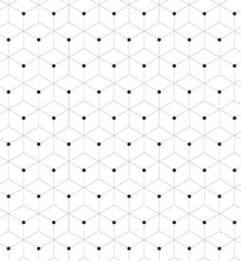 Seamless geometric pattern. Fashion graphics background design with linear rhombuses and stars the same sized in nodes. Texture for prints, textiles, wrapping, wallpaper, website, blogs etc. VECTOR