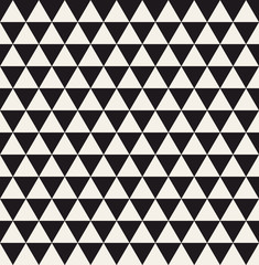 Triangle geometric seamless pattern. Fashion graphic background design. Modern stylish texture. Monochrome template. Can be used for prints, textiles, wrapping, wallpaper, website, blog etc. VECTOR